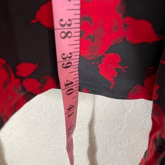 Moda International NWT Floral 100% Silk Wrap Dress Size 10 Black & Red Witchy - Picture 16 of 16